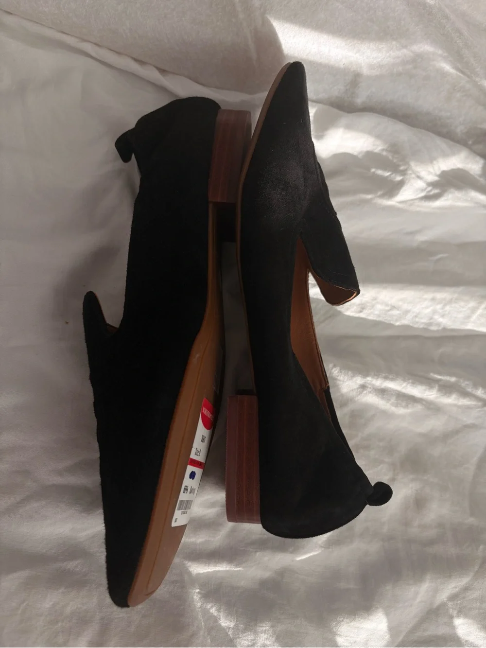 Tory Burch Black Suede Logo Slip-On Loafers